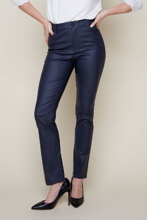 RENUAR Pantalon faux-cuir à jambe droite