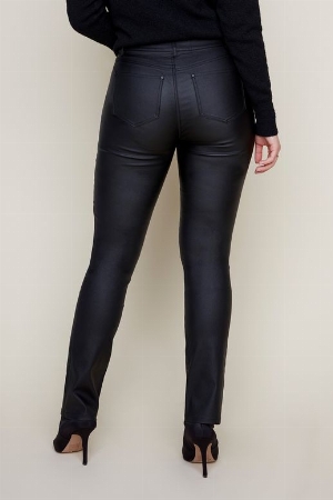 RENUAR Pantalon faux-cuir à jambe droite Taille