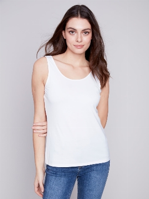 CHARLIE B Camisole de base réversible blanche