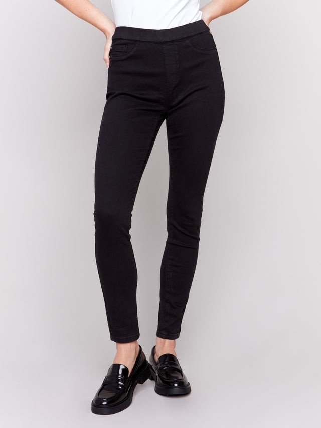 CHARLIE B Pantalon pull-on en sergé