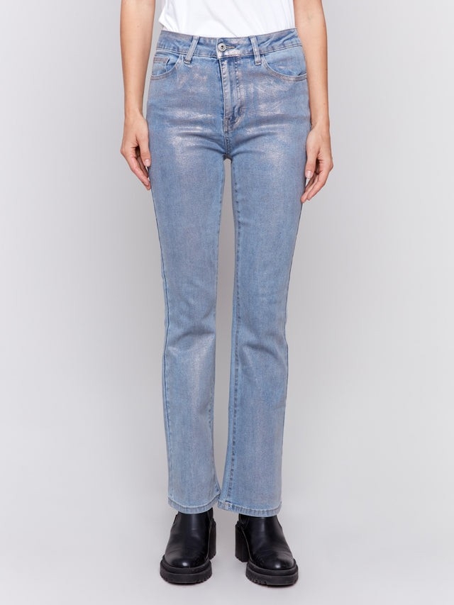 CHARLIE B Jeans boot cut métalisé