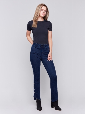 CHARLIE B Jean bootcut avec boutons bijoux