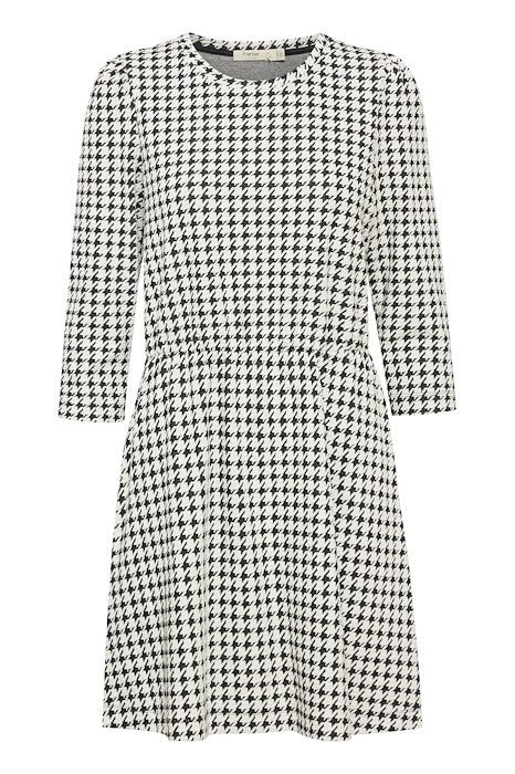 FRANSA Robe motif pied-de-poule noir et blanc