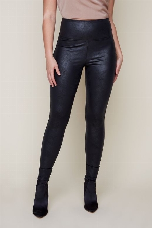 RENUAR Pantalon imitation cuir noir