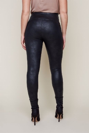 RENUAR Pantalon imitation cuir noir