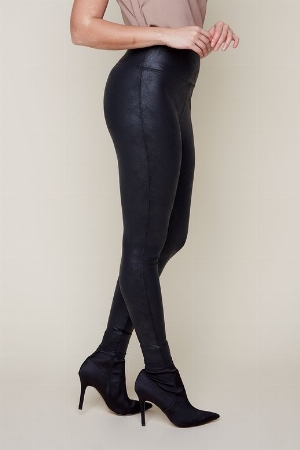 RENUAR Pantalon imitation cuir noir