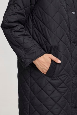 FRANSA Manteau long matelassé noir