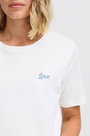 FRANSA T-shirt de base Love brodé devant