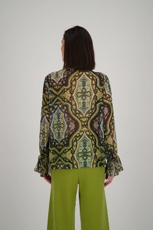 SPANNER Blouse imprimé mosaïque vert