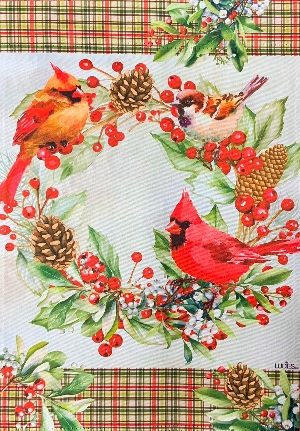 LUCIES Petit drapeau couronne et oiseaux