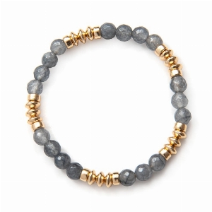 BEBLUE BRACELET BE BRAZEN-HAPPY IN GREY   OR ET QUARTZ GRIS