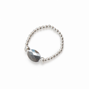 BEBLUE BAGUE ÉLASTIQUE BE CAPTIVATING- HAPPY IN GREY ARGENT ET GRIS