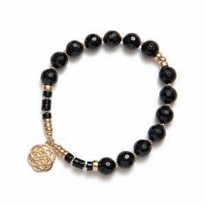 BEBLUE BRACELET EN QUARTZ NOIR BRILLANT