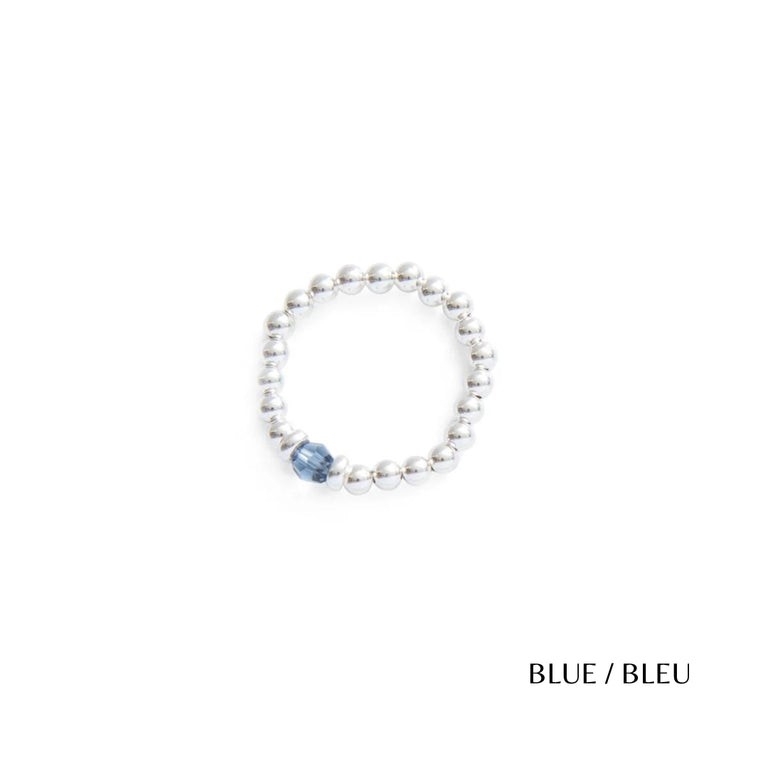 BEBLUE BAGUE ARGENT 925 3MM CRISTAL BLEU\GRIS