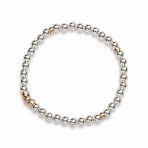 BEBLUE BRACELET ARGENT 925 INSERTION PLAQUÉ OR