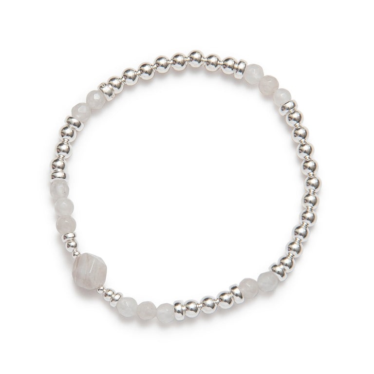 BEBLUE BRACELET ARGENT 925 ET AGATE BLANCHE