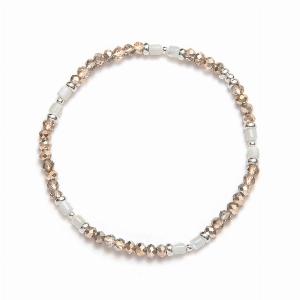 BEBLUE BRACELET PIERRE FINE CHAMPAGNE INSERTION QUARTZ BLANC