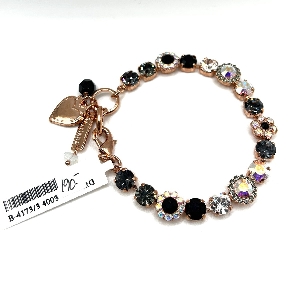 MARIANA Bracelet avec pierres régulières et ouvragées sur or rose