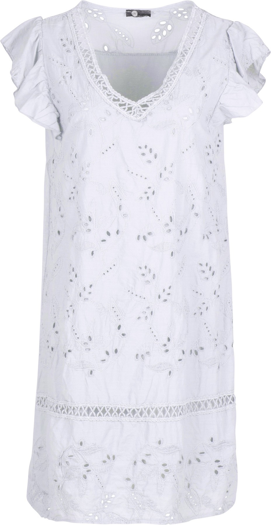 M ITALY Robe de broderie anglaise doublée C-Blanc S