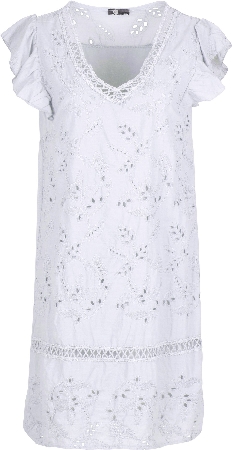 M ITALY Robe de broderie anglaise doublée  C-Blanc