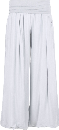 M ITALY Pantalon pull-on à jambes larges C-Blanc