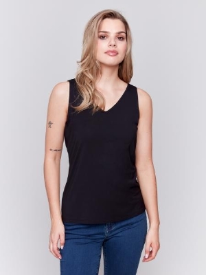 CHARLIE B Camisole réversible de viscose de bambou C-Noir