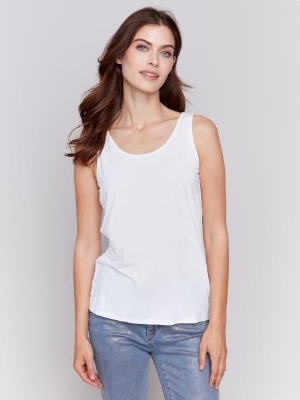 CHARLIE B Camisole réversible de viscose de bambou C-Blanc