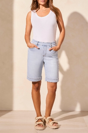 TRIBAL Bermudas pull-on à jambes larges C- Bleu pâle Taille 12