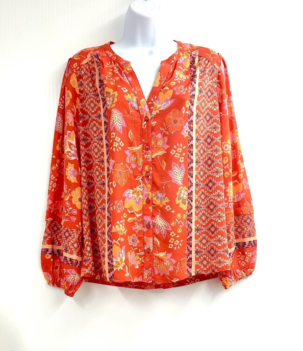 LIVERPOOL Blouse motif floral C- Rouge/Orange