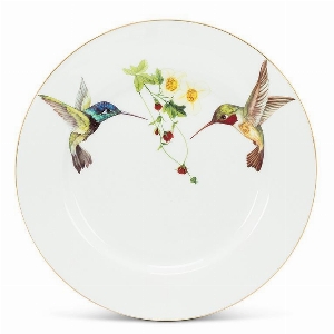 ABBOTT  Petite assiette de porcelaine fine Motif :Colibris