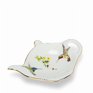 ABBOTT Petite assiette pour sachet de thé Motif : Colibri