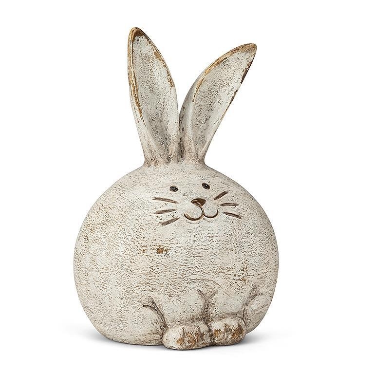 ABBOTT Lapin en boule décoratif C-Blanc antiqué