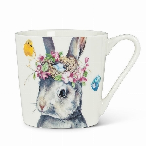 ABBOTT Tasse de porcelaine fine Motif : Lapin avec nid