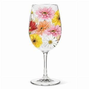 ABBOTT Verre à vin sur pied Thème: Gerberas et Marguerites