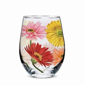 ABBOTT Verre à vin sans pied Thème: Gerberas et Marguerites