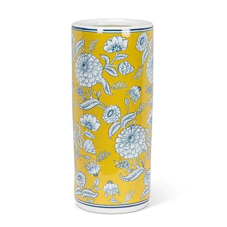 ABBOTT Porte-parapluie à motif floral C- Jaune, bleu et blanc