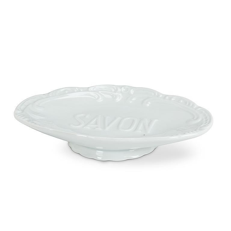 ABBOTT Porte-savon ovale de porcelaine fine C-Blanc