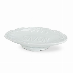 ABBOTT Porte-savon ovale de porcelaine fine C-Blanc