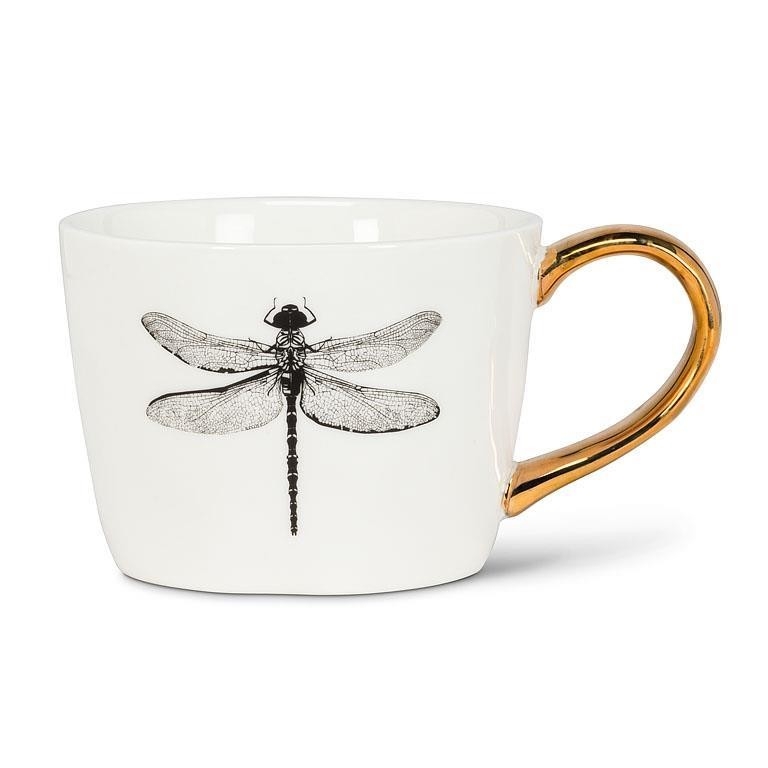 ABBOTT Tasse basse avec anse dorée Thème: Libellules