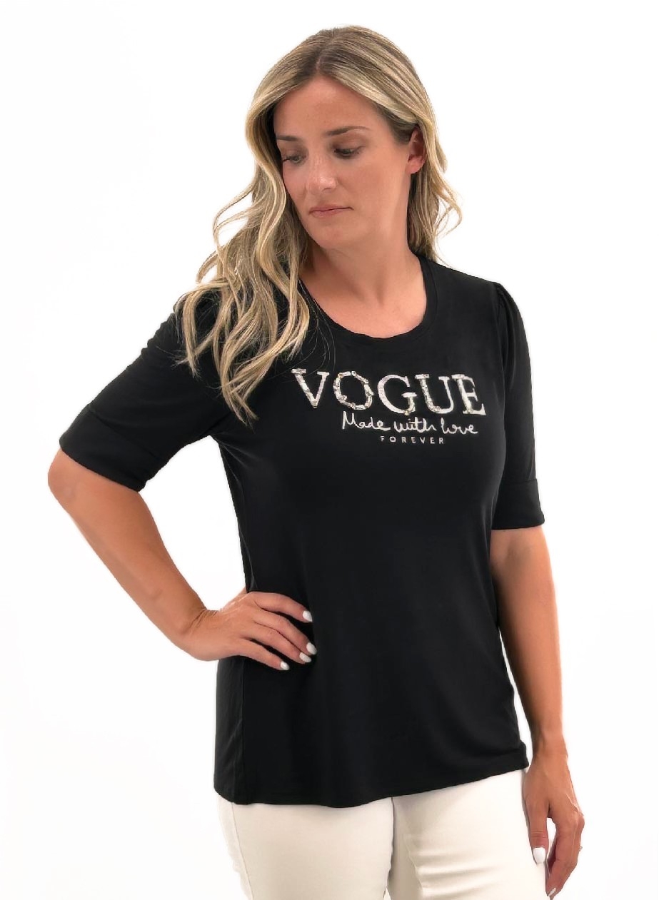 ORLY T-Shirt avec logo de 'VOGUE' devant C-Noir