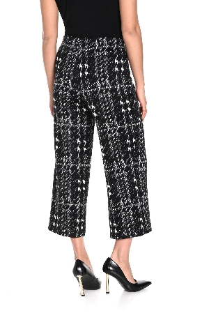 FRANK LYMAN Pantalon pull-on jambes larges à motifs